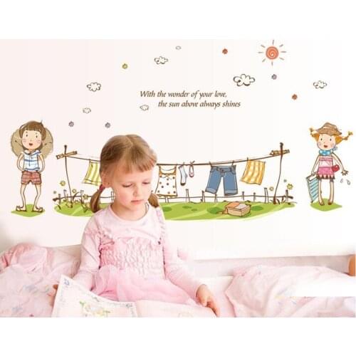 1 Set New Arrival Clothes Hanger Wall Decals Cartoon Style Cute Stickers For Girl Bedroom Children Room baby wall decals140*60