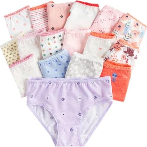 12pcs/Pack Baby Girls Underwear Cotton Panties Kids Short Briefs Children Underpants