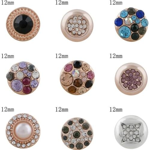 12mm Rhinestone Charms Metal snap button DIY jewelry KS2041
