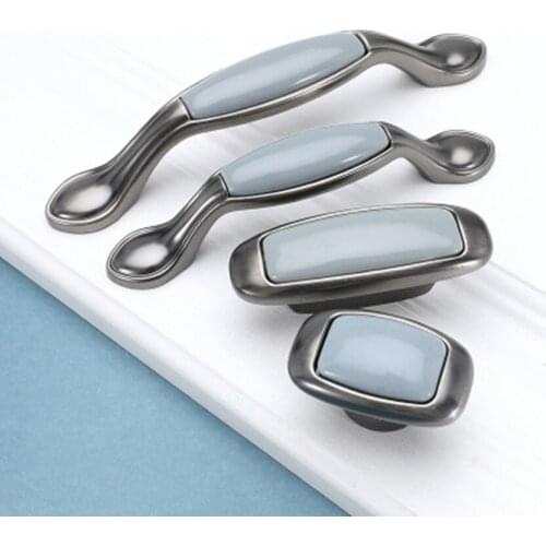 128mm modern simple fashion gary ceramic kitchen cabinet dresser door handle solid drawer tv cabinet bathroom cabinet knob pull