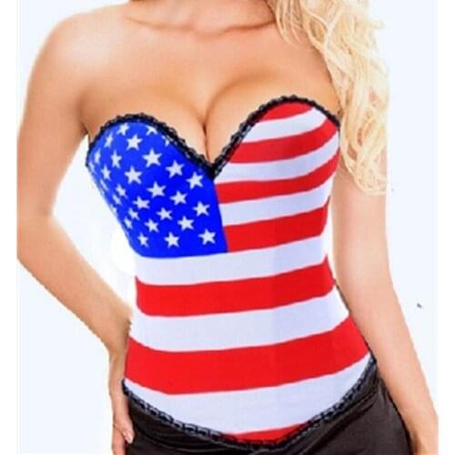 2016 New Sexy Lady Pattern Overbust Boned Corset Basques Bustier Bodysuit Corsets Lingerie Waist Trainer Corsets S-XXL