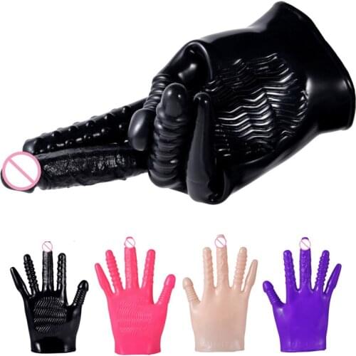 2021 G-spot Massager Gloves Sex Toys for Women Men Gay Finger Dildo Silicone Gloves No Vibrator Female Masturbation Anal Plug