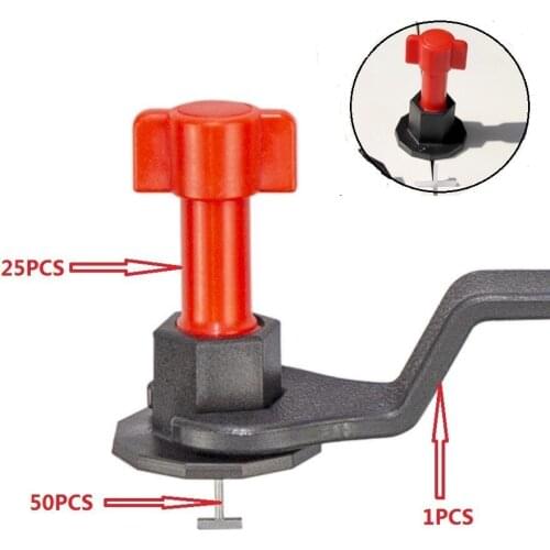 25pcs Reusable Level Wedges Replaceable Pin Ceramic Tile Alignment Leveling System Ajustable Locator Spacers Pliers Level Tools