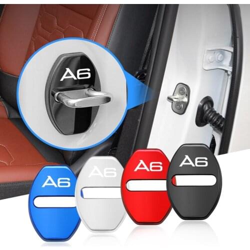 4Pcs Stainless Steel Car Door Lock Cover For Audi Q1 Q2 Q3 Q4 Q5 Q6 Q7 Q8 A1 A2 A3 A4 A5 A6 A7 A8 TT Quattro Allroad S7 S8 SQ5