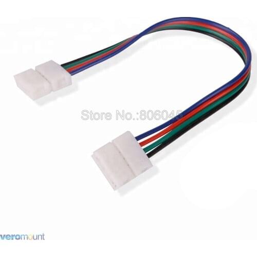 4Pin Solderless RGB LED Connector Cable 1-Way Strip to Controlller 2-Way Strip to Strip Connector for 10mm 5050 SMD RGB Strips