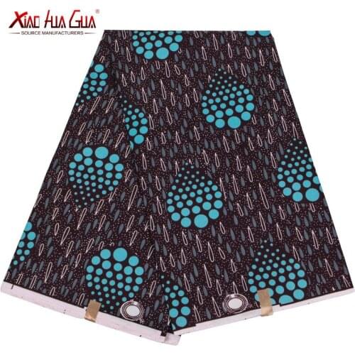 Free shipping Ankara African Wax Veritable Real Wax Fabric Polyester Sewing Dress Material3yards 6yards/One Pieces FP6412