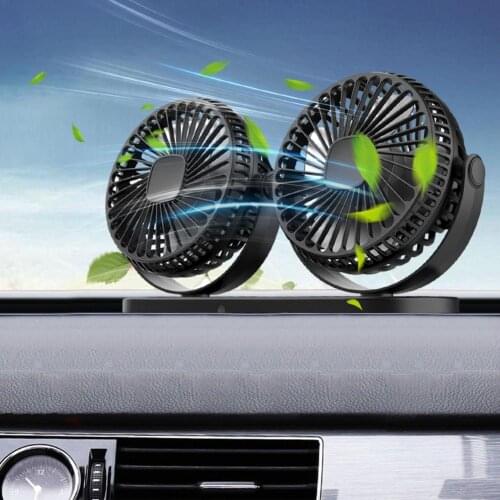 Car Brushless Motor Double Head Fan USB Car Mute Portable Cooler USB Car Mute Portable Large Wind Electric Fan Car Electronics