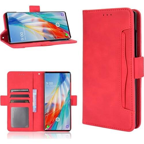 Leather Shockproof Shell Protective Case for LG WING 5G Phone Multi-card Slot Wallet Type Flip Protective Cover Case