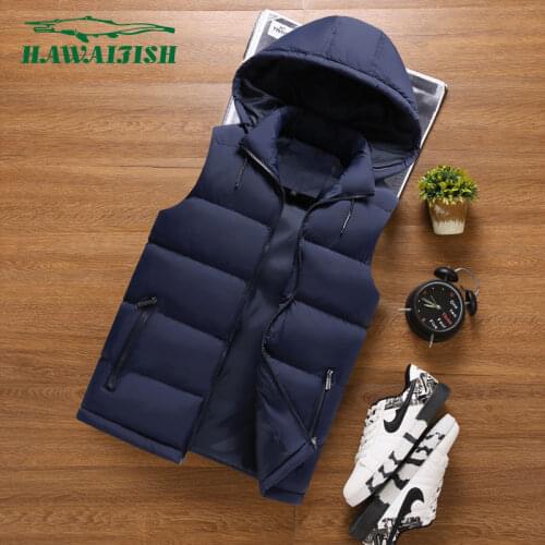 Hawaifish brand Down cotton vest 2021 autumn and winter student trand waistcoat for men high quality fashion waistcoat for men