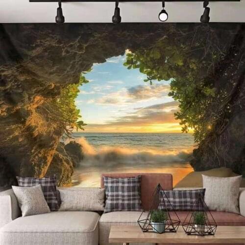 Tapestry Beautiful Natural High-Definition Fabric Wall Hanging Decor Watercolor Map Letter For Home Decoration Wall Blanket