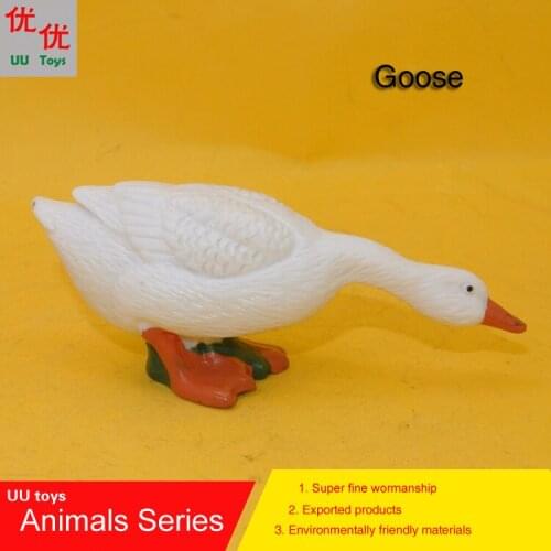 Hot toys: Eating White Goose simulation model Animals kids toys children educational props