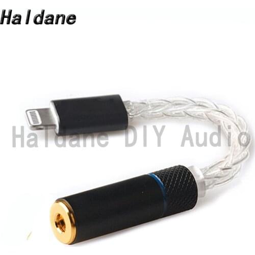 Haladne HiFi 6cm DAC Decoder Chip Adapter for Light-ning Dad Male 3.5mm Stereo Female Connector for Earphone Amplifier
