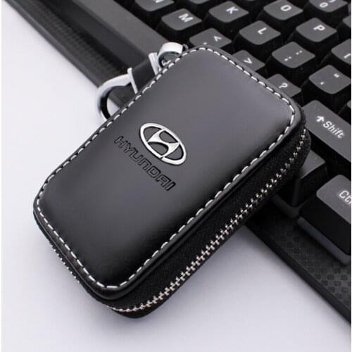 Leather Car Key Cover Storage Case Shell Wallet For Hyundai Creta Accent Tucson Solaris 2013 I30 Ix35 I40 IX20 Car Accessories