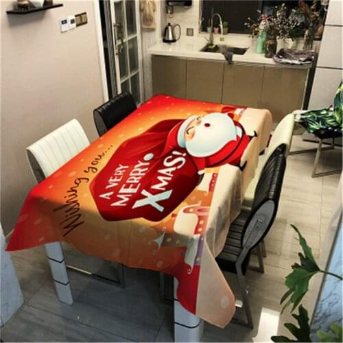 Fashion Sales Christmas Printed Decorative Linen Tablecloth With Oilproof Thick Rectangular Dining Table Cover Tea Table Cloth
