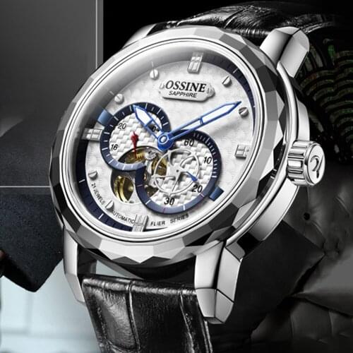 OSSINE Mens Mechanical Watch Sports Miyota 8215 Automatic Watch Men Luxury 45mm Stainless Steel 50M Waterproof Wristwatches New