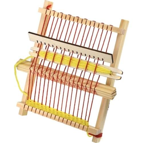 Mylb Mini DIY Traditional Wooden Weaving Toy Loom Handmade Knitting Machine with Accessories For Kids Children Knitting Loom