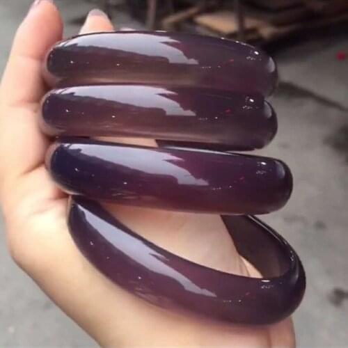 Natural emperor purple chalcedony bracelet crystal clear fluorescence is very good AAAAAAAAA