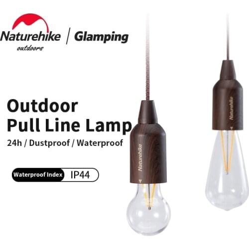 Naturehike Outdoor Small Bulb 24-Hour Lighting Portable Pull Lamp IP44 Waterproof Retro Tent Lamp 2styles Battery/USB Charging