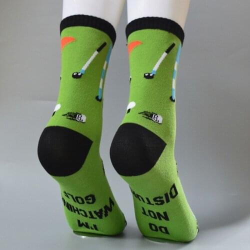 Unisex Funny Letters Long Crew Socks Golfing Fishing Camping Football Stockings F3MD