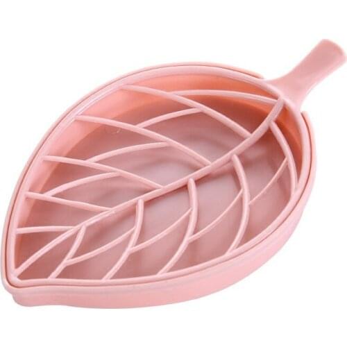 New Style Double Layer Leaf Shape Drain Soap Box Soap Storage Box Container Portable Leaf Modeling Soap Dishes Holder Bathroom