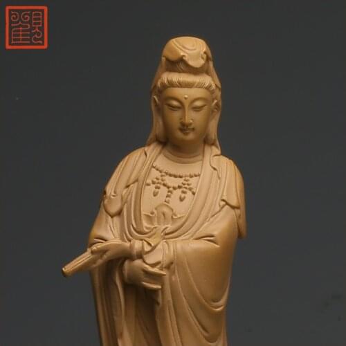 Made a guanyin stone carving furnishing articles Taiwan Lin Zhaofa shot iron guanyin Buddha stands resemble stone