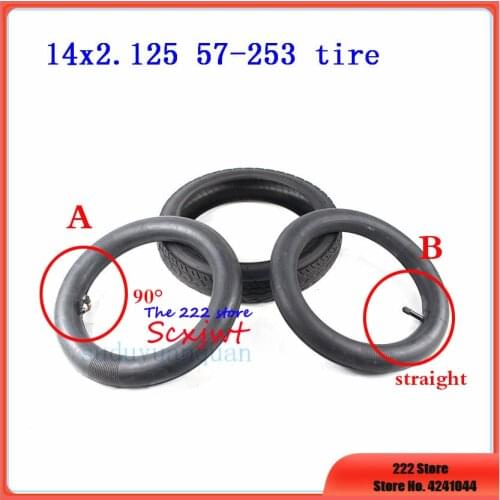 Electric Bicycle Tire tube 14*2.125 of High Quality 14x2.125 57-253 E-bike Tyre Antiskid Tyre 14 inch wheel tire inner tube