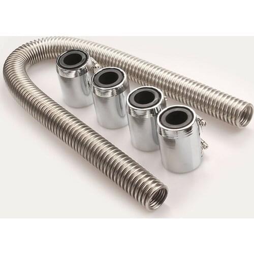 Stainless Steel Radiator Hose Universal Flexible Chrome Clamp Cap Engine Cooling Water Pipe Radiator Automotive Part