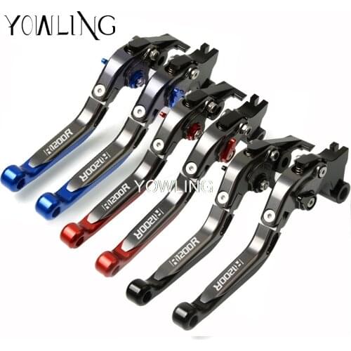 Logo(R1200R) Motorcycle Accessories Folding Extendable Brake Clutch Levers For BMW R1200R R1200RS 2015 2016 2017 2018 R1200 R RS