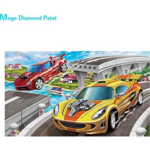 Sports Car Racing Diamond Painting Cartoon Children Round Full Drill Nouveaute DIY Mosaic Embroidery 5D Cross Stitch Home Decor