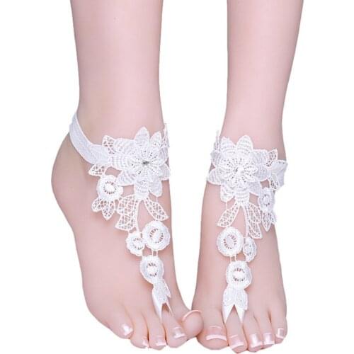 Wedding Foot Chain White Barefoot Sandals Beach Anklet 2021