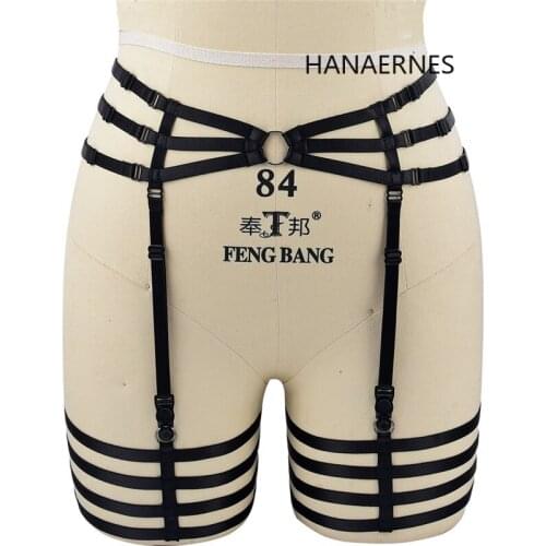 Women Body Harness Strappy Leg Garter Belt Waist Suspender Caged Punk Gothic Plus Size Elastic Dance Cosplay Rave Clothing