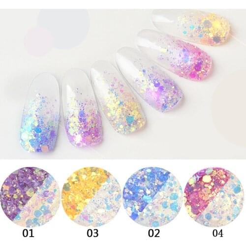 1g/Box Shine Chameleon Nail Sequins Glitter Tips UV Gel Nail Art Decoration Colorful Nail Powder Dust Manicure Pigment