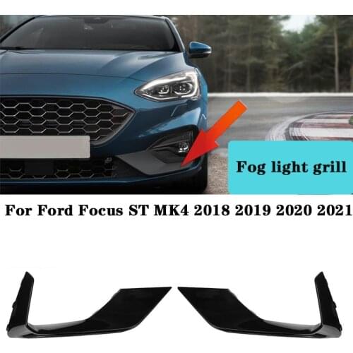 1 Pair Fog Light GrillL Fog Lamp Cover Car Front Fog Light Cover Trim Moulding Trim For Ford Focus MK4 ST 2019-2021 ABS