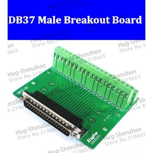 1pcs/lot 37Pins male DB37 D-SUB DB-37 Adapter signals Terminal Breakout Board ROHS 2 row