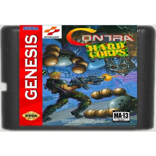 Contra Hard Corps NTSC-U 16 bit MD Game Card For Sega Mega Drive For Genesis