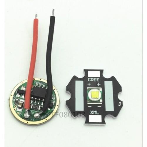 2pcs Cree XM-L T6 10W Cool White 6500k LED Light + T6 L2 DC 3.7V 2.5A XML LED Dimmer Driver For DIY