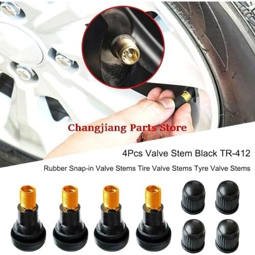 4Pcs TR412 Chrome Alloy Tubeless Rubber Wheel Tyre Valve For Cars Motorcycle