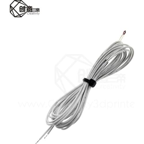 5PCS 100K ohm NTC 3950 Thermistors Sensors with Cable 3D Printers Parts Temperature Part White 1M Line Accessories