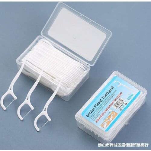 50 Pieces of Dental Floss Household ultra-fine Floss Sticks Oral Cleaning Line Household Toothpick Stick Flat Stick