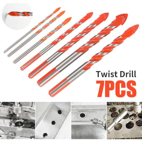 7Pcs Multifunctional High Quality Drill Bits Construction Ceramic Triangle Drill Bit Set For Ceramic Tile Concrete Glass Marble