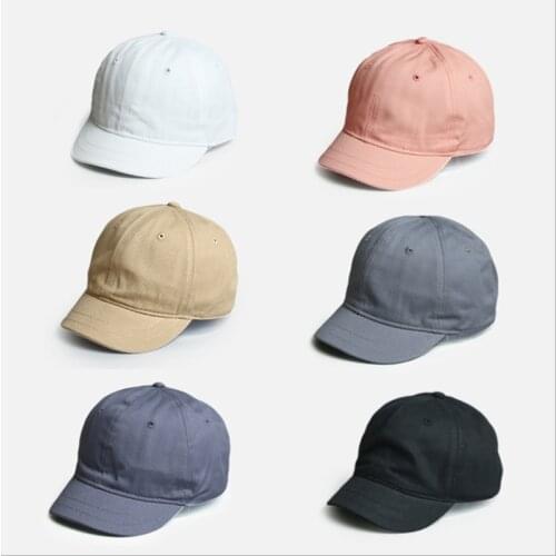 Korean Version Short Brim Solid Color Dad Hat Hip Hop Unisex Spring Summer Soft Top Baseball Cap Velcro Adjustable Snapback