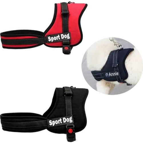 5 Colors Medium Large Dog Personalized Harness Oxford Reflective Harness for Big Dog Free Name Phone Number