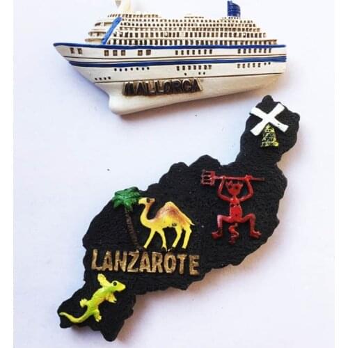 Spain Lanzarote, Majorca 3D Resin Fridge Magnet Travel Souvenir Refrigerator Magnetic Stickers Home Decoration