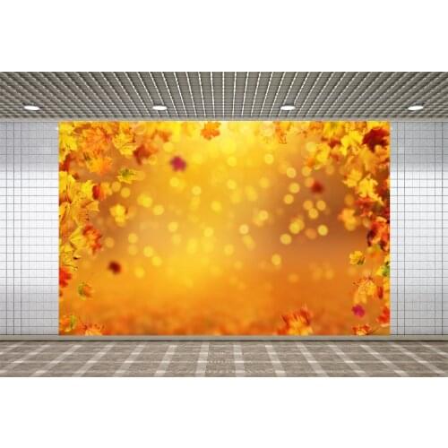 Lyavshi Autumn Yellow Maple Leaves Light Bokeh Photography Backdrops Photo Backgrounds Baby Newborn Portrait Photophone Props