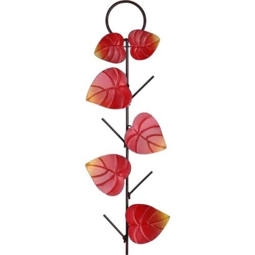 Metal Hummingbird Bird Feeder Suspended Leaf Decorative Garden Art Fruit Birdfeeder Hanging for Outdoor Yard Patio K0AB