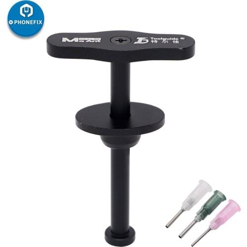 Metal Durable Flux Mate Paste Plunger Dispenser With 3pcs Dispensing Tip Needles Booster Syringe Pusher For Soldering Repair