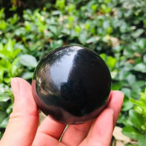 MOKAGY Natural Mineral Specimens Raw Black Tourmaline Quartz Crystal Ball 50mm-60mm 1pc