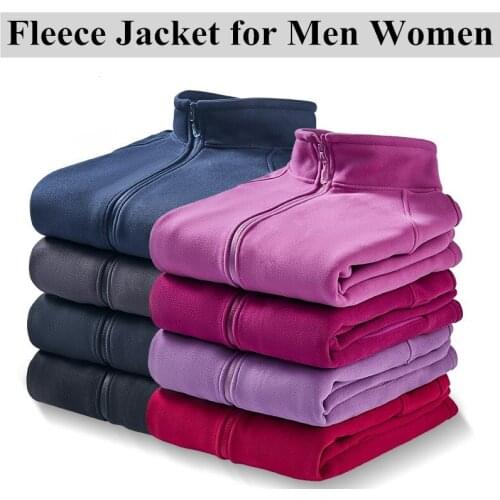 Autumn Winter Thermal Fleece Jacket Men Womens Warm Fleece Liner Stand Collar Cardigan Coat Tops Outdoor Hiking Sports Jackets