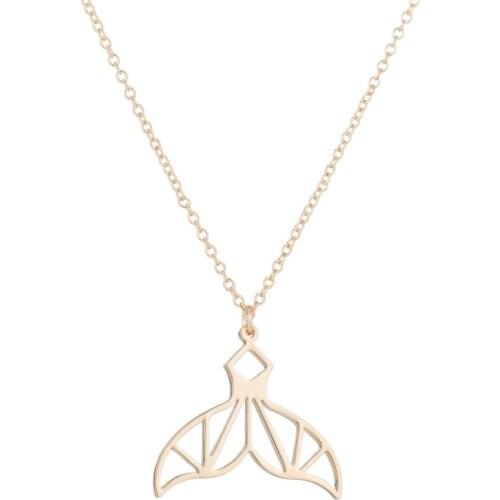 American and American popular, hollow mermaid tail alloy necklace douyin the same web celebrity jewelry