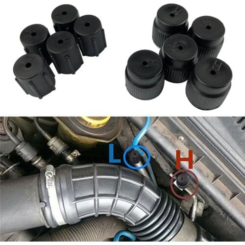 10Pcs Universal AC R134a Service Port Valve Dust Cap Air Conditioning Pipeline Replacement 13/16mm Charging Port Dust Cap Set